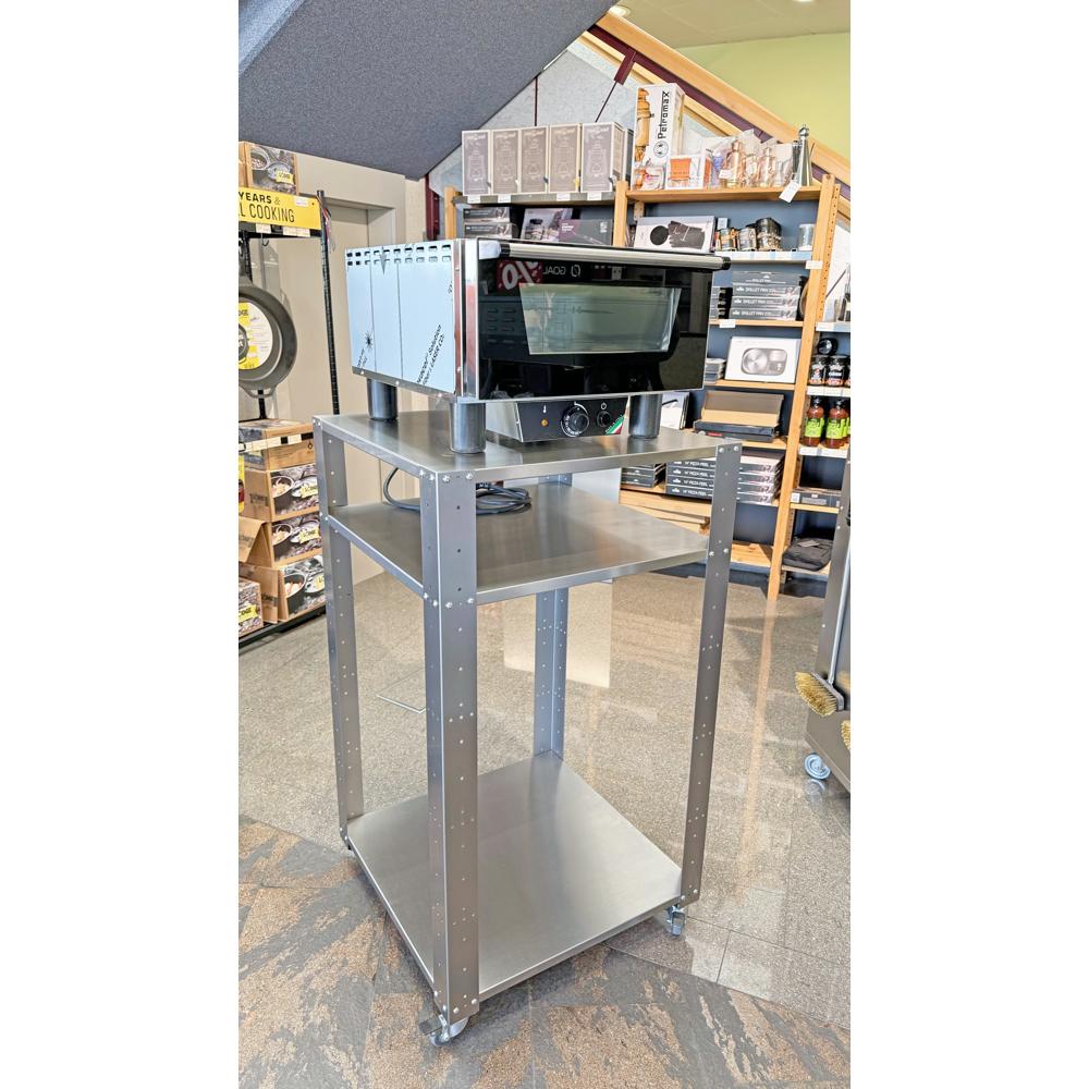 Gast Pizzaofen Tisch fahrbar 60x60x107cm