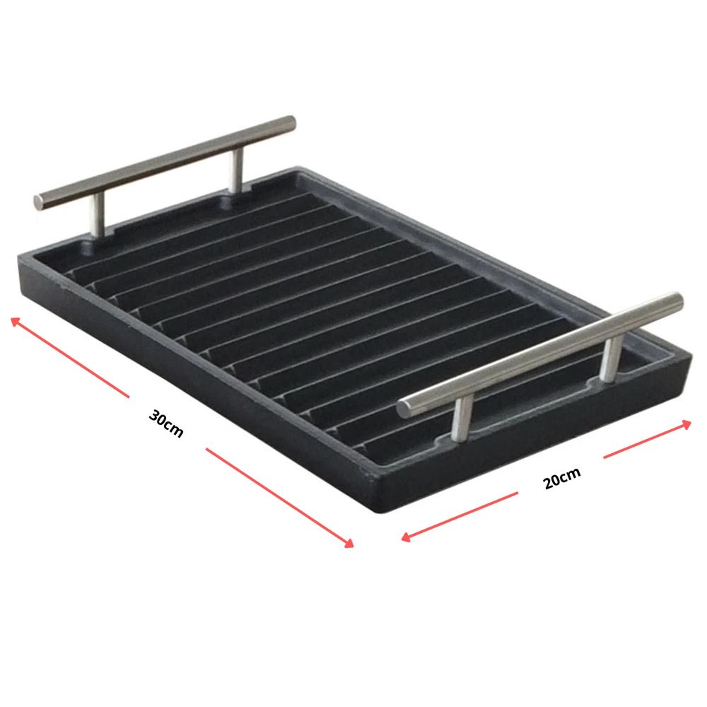 Lunaway Gusseisen Grillplatte 30 x 20 cm emailliert #BBQ_ONDULATA3020_SB