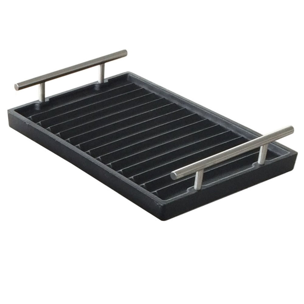 Lunaway Gusseisen Grillplatte 30 x 20 cm emailliert #BBQ_ONDULATA3020_SB