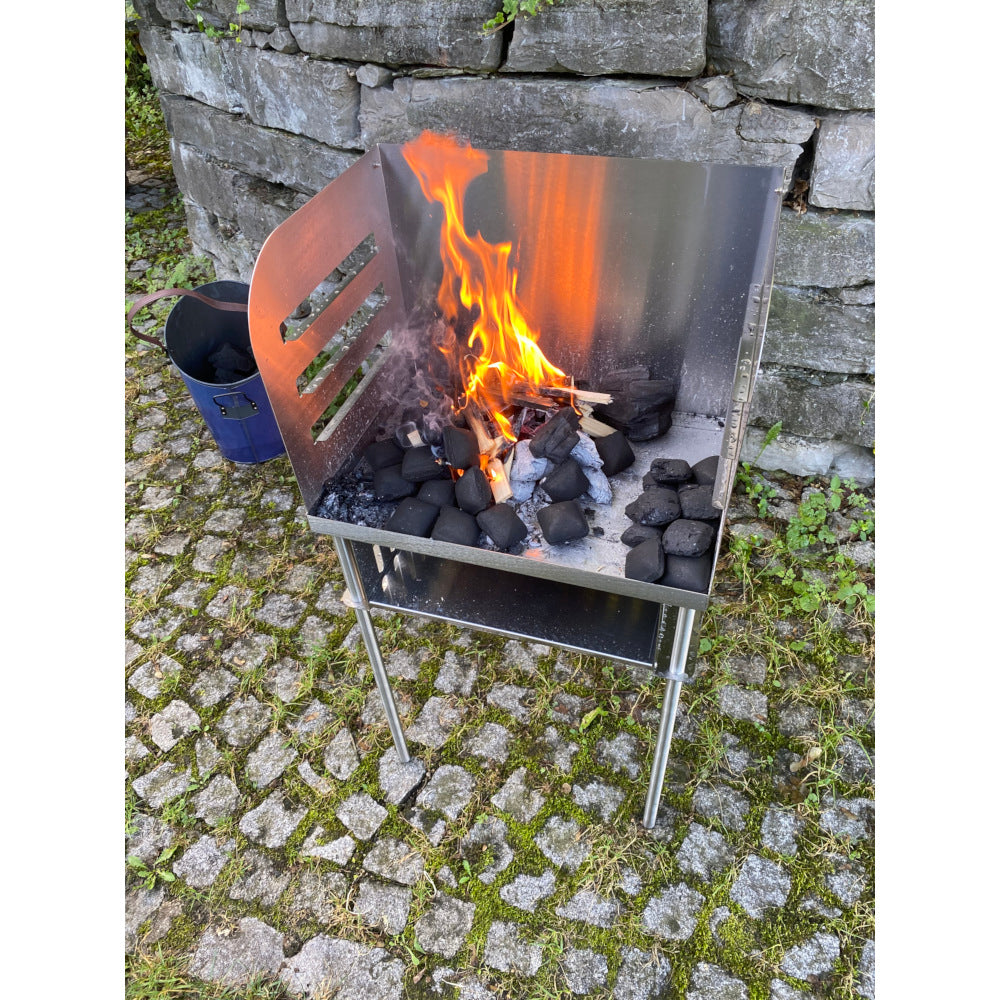 Gast Grill- und Feuertisch aus Edelstahl 49 x 35 cm