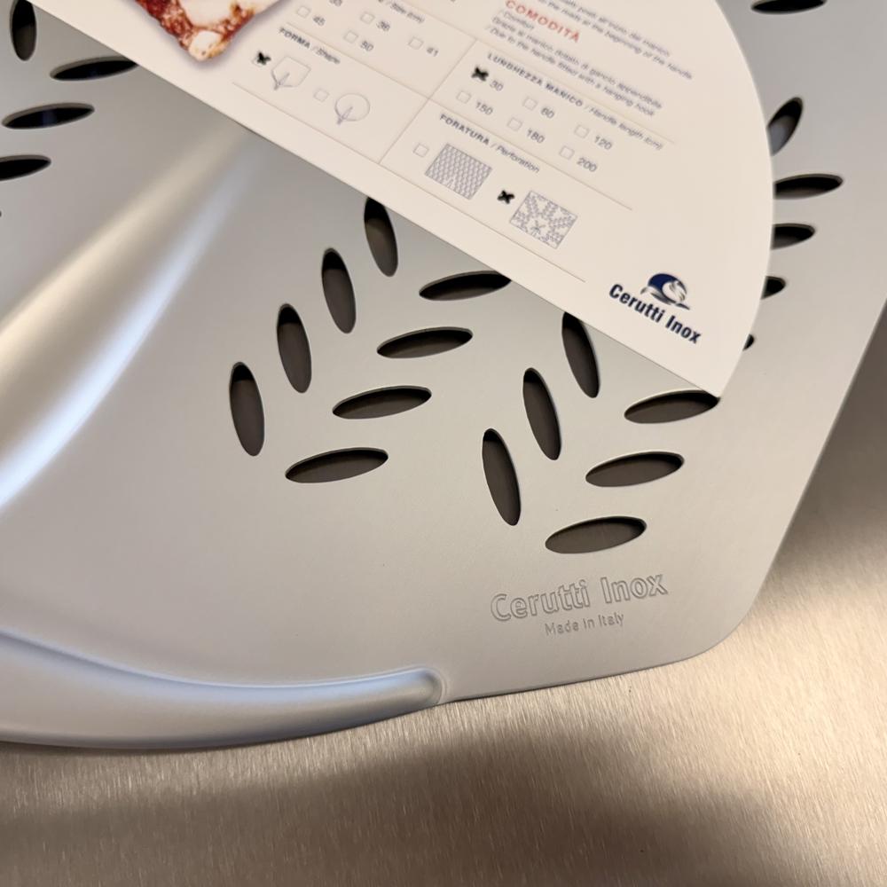 Cerutti Pizzaschaufel Tulip quadra 60°, 33 x 33cm, Stiel 30cm