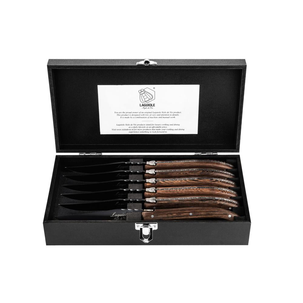 Laguiole Luxury, Steakmesser Set 6-teilig, wenge black