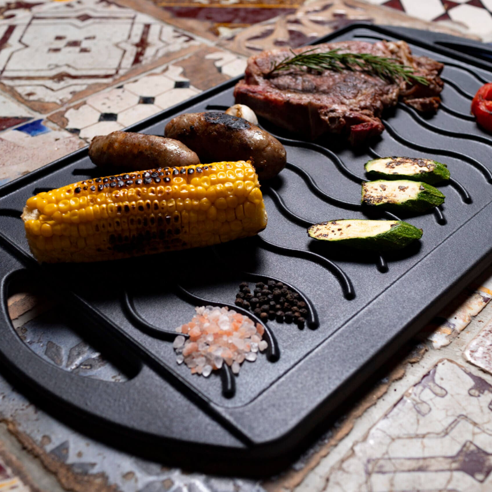 Lunaway Gusseisen Wendeplatte 35 x 25 cm emailliert #BBQ_REVERSE2525_SB