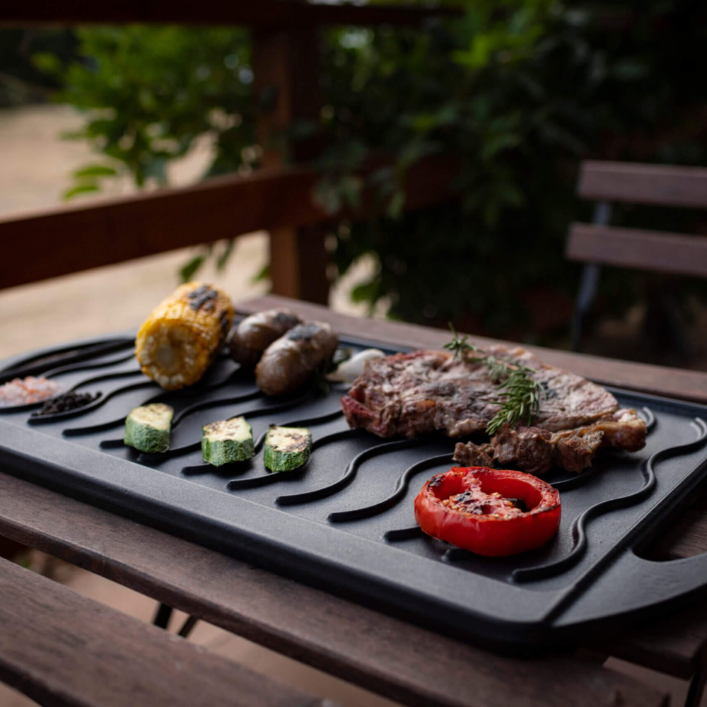 Lunaway Gusseisen Wendeplatte 35 x 25 cm emailliert #BBQ_REVERSE2525_SB