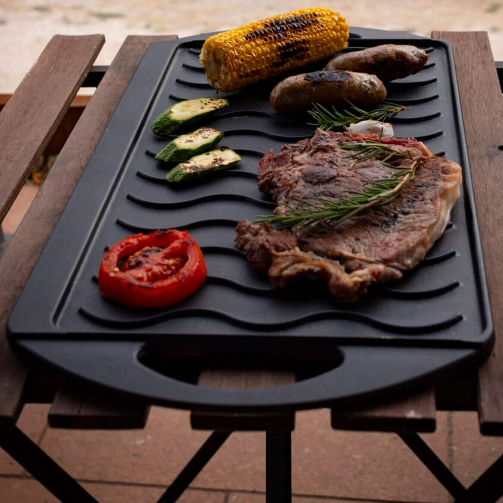 Lunaway Gusseisen Wendeplatte 35 x 25 cm emailliert #BBQ_REVERSE2525_SB